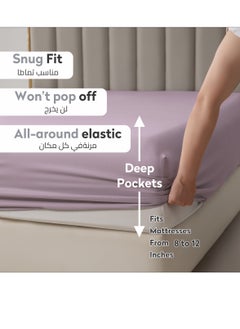 Donetella Bedding Fitted Sheet - Fits 120x200 Cm Bed For Twin Bed 2 Pcs (1 Fitted Sheet and 1 Pillowcase) - 30 Cm Deep Pocket - Solid Bed Sheet  - Image 2