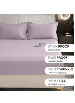 Donetella Bedding Fitted Sheet - Fits 120x200 Cm Bed For Twin Bed 2 Pcs (1 Fitted Sheet and 1 Pillowcase) - 30 Cm Deep Pocket - Solid Bed Sheet  - Image 4