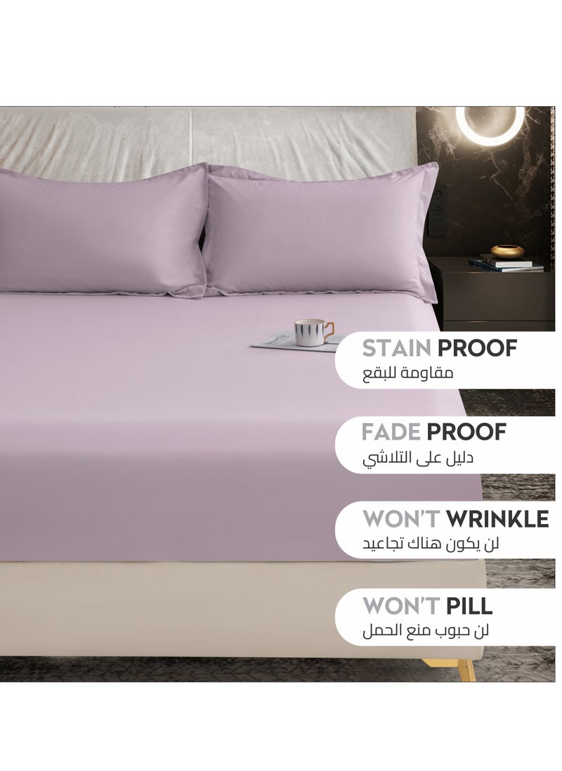 Donetella - Bedding Fitted Sheet - Fits 120x200 Cm Bed For Twin Bed 2 Pcs (1 Fitted Sheet and 1 Pillowcase) - 30 Cm Deep Pocket - Solid Bed Sheet - Image 1
