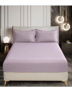 Donetella Bedding Fitted Sheet - Fits 120x200 Cm Bed For Twin Bed 2 Pcs (1 Fitted Sheet and 1 Pillowcase) - 30 Cm Deep Pocket - Solid Bed Sheet  - Image 1