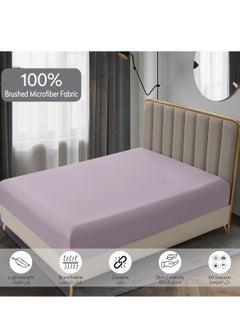 Donetella Bedding Fitted Sheet - Fits 120x200 Cm Bed For Twin Bed 2 Pcs (1 Fitted Sheet and 1 Pillowcase) - 30 Cm Deep Pocket - Solid Bed Sheet  - Image 5