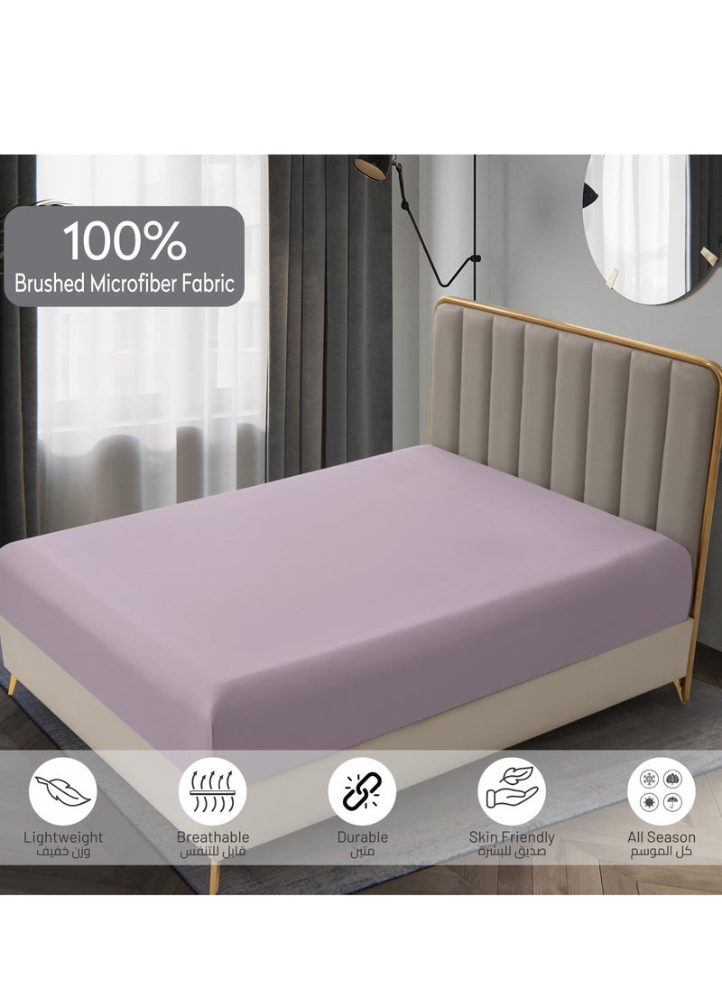 Donetella - Bedding Fitted Sheet - Fits 120x200 Cm Bed For Twin Bed 2 Pcs (1 Fitted Sheet and 1 Pillowcase) - 30 Cm Deep Pocket - Solid Bed Sheet - Image 1