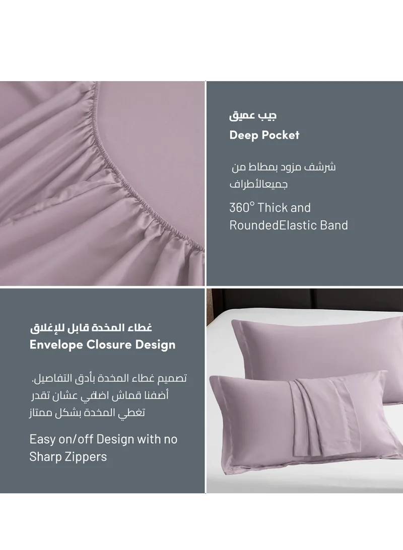 Donetella Bedding Fitted Sheet - Fits 120x200 Cm Bed For Twin Bed 2 Pcs (1 Fitted Sheet and 1 Pillowcase) - 30 Cm Deep Pocket - Solid Bed Sheet