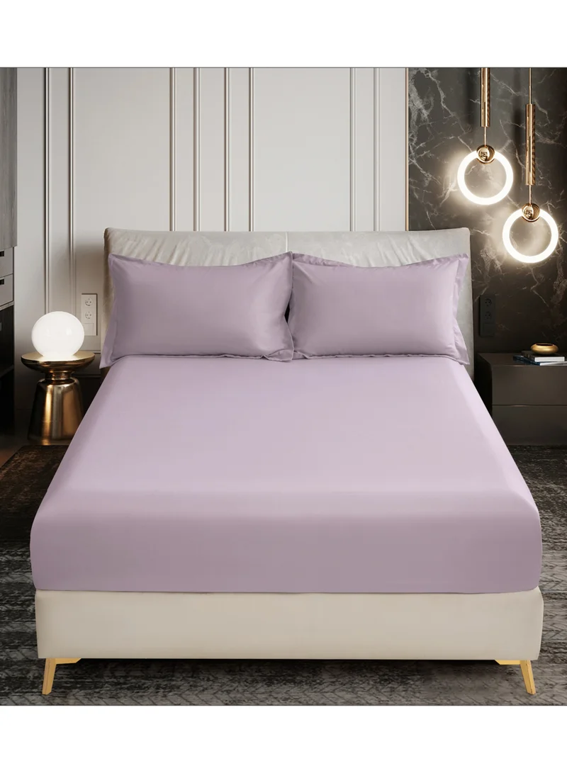 Donetella Bedding Fitted Sheet - Fits 120x200 Cm Bed For Twin Bed 2 Pcs (1 Fitted Sheet and 1 Pillowcase) - 30 Cm Deep Pocket - Solid Bed Sheet
