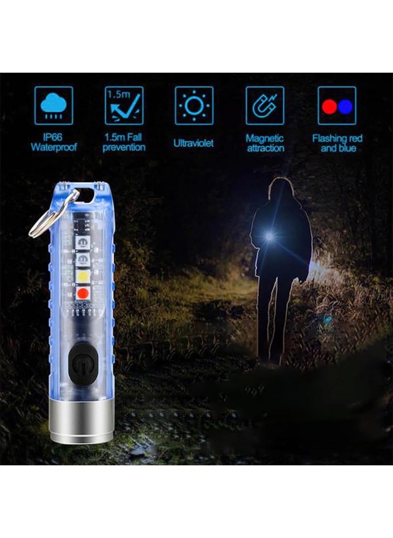 Pivdo Pivdo Mini Light USB Rechargeable LED Flashlight Small Keychain Torch Light for Camping EDC Pocket Size COB Key Chain Lights Powerful and Compact Mini Torch Light  - Image 4