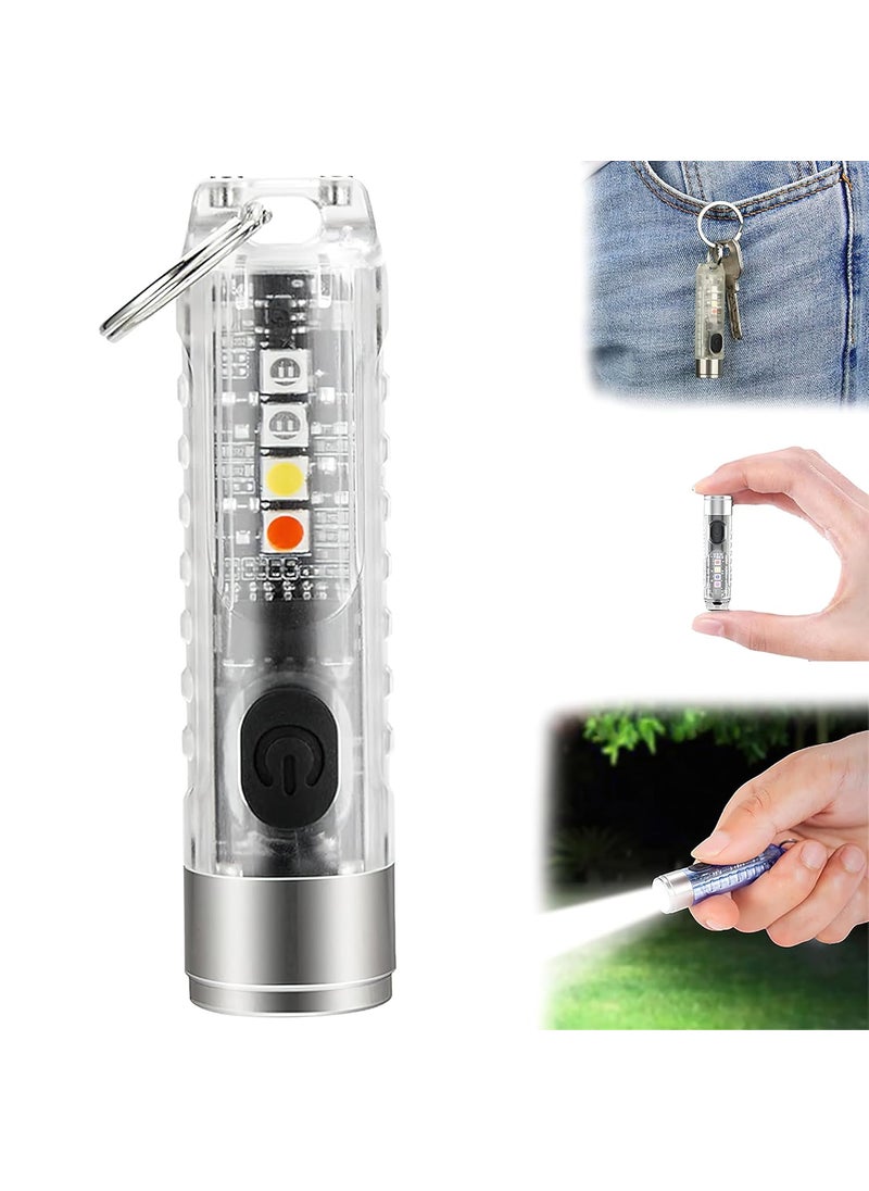 Pivdo Pivdo Mini Light USB Rechargeable LED Flashlight Small Keychain Torch Light for Camping EDC Pocket Size COB Key Chain Lights Powerful and Compact Mini Torch Light  - Image 1