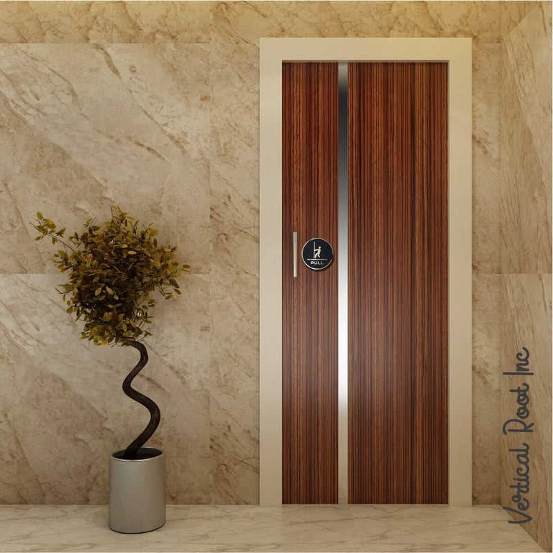 BerryBox Premium Push & Pull Black Gold Round Door Signage Self-Adhesive Sign for Business Stores Cafes Shops Hospital School Office Hotel Restaurant - Image 3