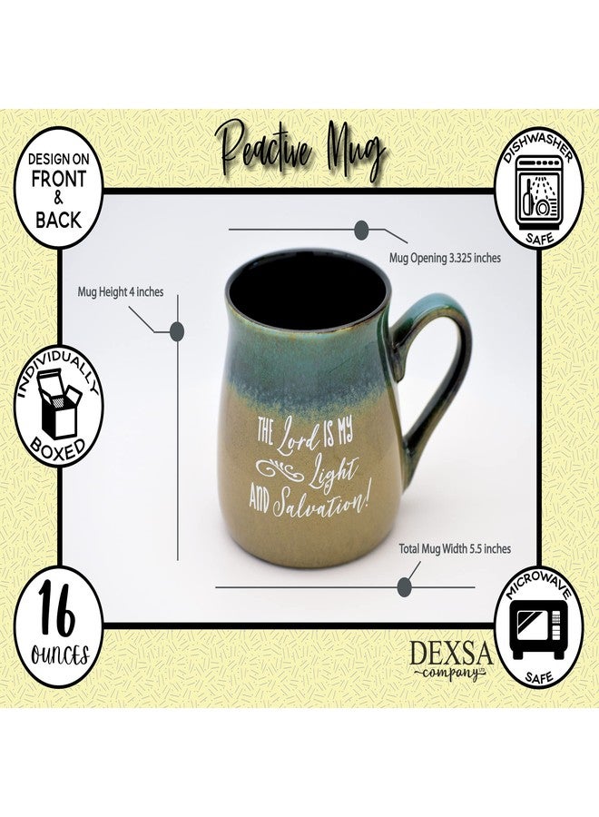 Dexsa Lord Coffee Tea Soup Ceramic Mug | The Lord is my light and salvation! | 16 ounce Designer Mug with Inspiring Sentiment | Elegant Pottery Look - Image 5