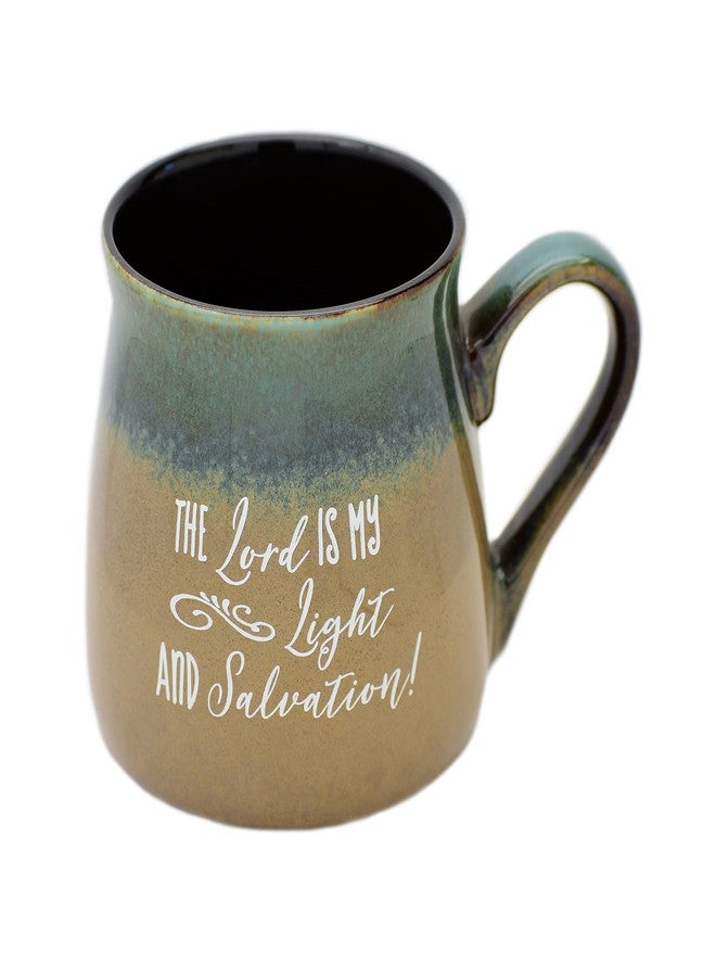 Dexsa Lord Coffee Tea Soup Ceramic Mug | The Lord is my light and salvation! | 16 ounce Designer Mug with Inspiring Sentiment | Elegant Pottery Look - Image 1