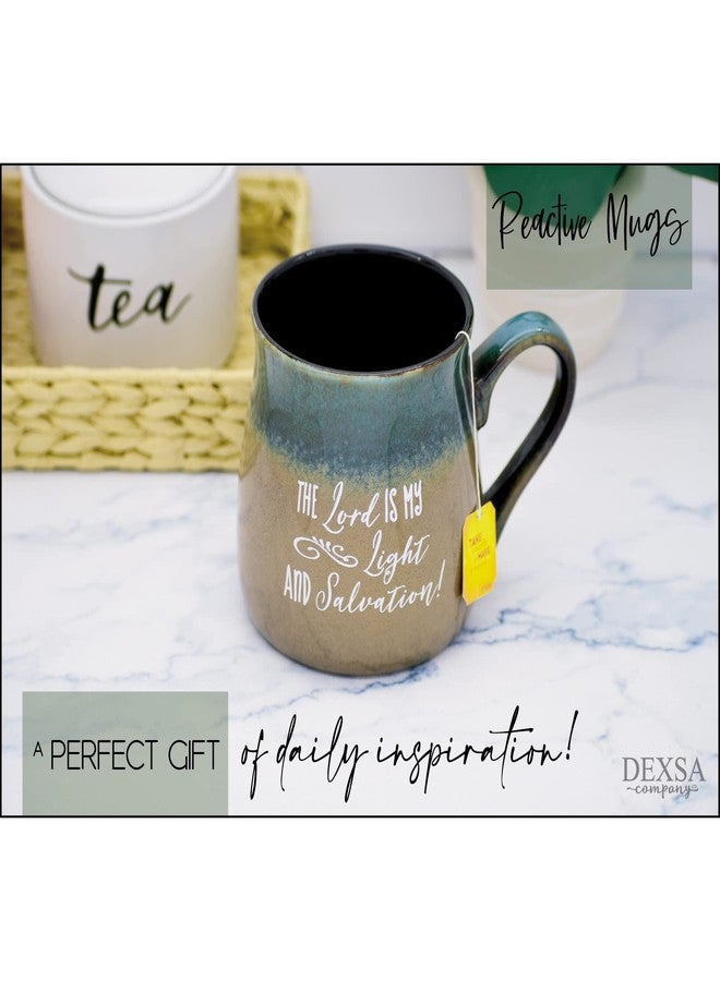Dexsa Lord Coffee Tea Soup Ceramic Mug | The Lord is my light and salvation! | 16 ounce Designer Mug with Inspiring Sentiment | Elegant Pottery Look - Image 4
