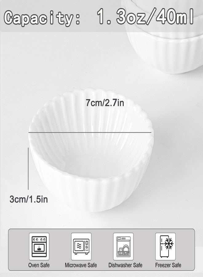 UIBFCWN 12 Pack 1.3Oz Soy Sauce Dish Ceramic, White Dipping Sauce Bowls/Dishes, Small Dipping Cups for Sushi Ketchup Olive Oil Side Dishes, Mini Dip Bowls for Charcuterie Boards - 2.7inch - Image 2