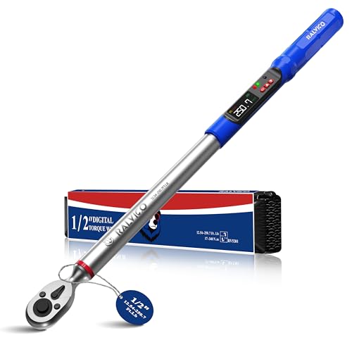 RALVICO 1/2 Digital Torque Wrench (12.54-250.7 Ft. Lb/ 17-340 N.m) ±2% Accuracy Dual-Direction Adjustable Torque Wrenches Digital with Vibration, Buzzer and LED Alert for Motorcycle, Auto Repair - Image 1