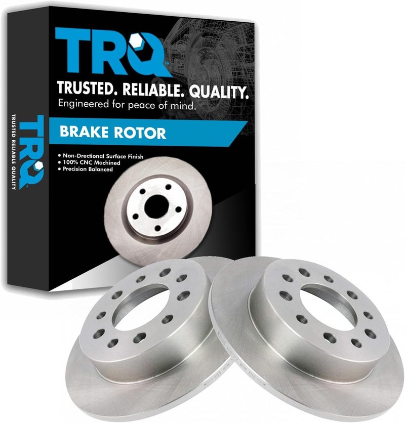 TRQ Rear Brake Rotor Set Solid Compatible with 2003-2008 Hyundai Tiburon - Image 1