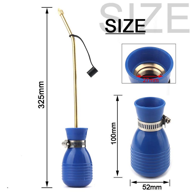 Sbestily Bug Treatment Powder Duster/Large Diatomaceous Earth Bulb Duster/Powder Applicator/Garden Applicator/Bulb with Long Copper Tube for Indoor and Outdoor Insect Treatment Blue - Image 3