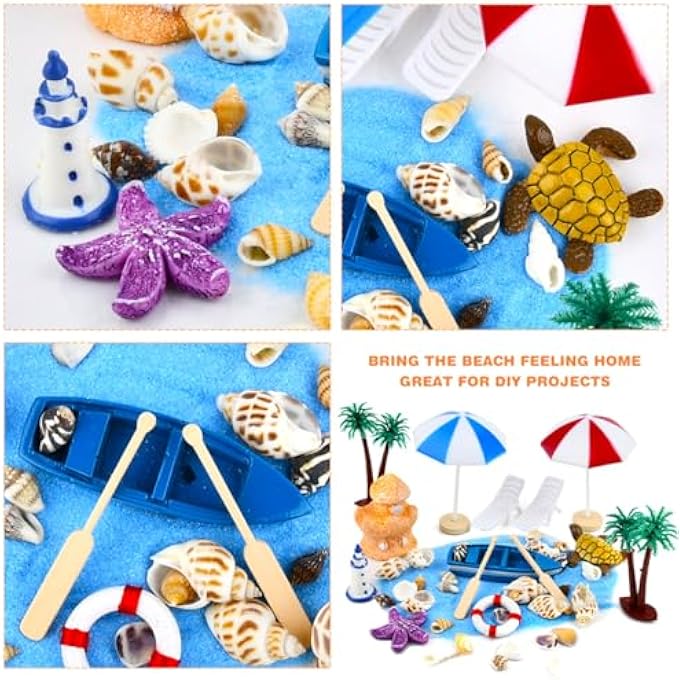 15 SET OF MINIATURE BEACH DECORATION FOR CAKE DOLLHOUSES AND PLANTS DIY BEACH MICRO LANDSCAPE, TOYS IN GREEN PALM TREE FOR PARTY, BIRTHDAY, WEDDING WITH HAWAIIAN THEME - Image 2