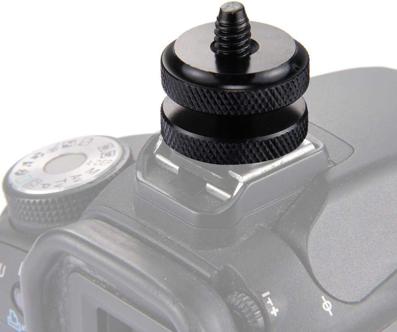 Hot Shoe Screw Adapter 1/4" Mount with Locking Disk – Camera Hot Shoe Adapter Compatible with DSLR Cameras, Flash & GoPro - Image 2