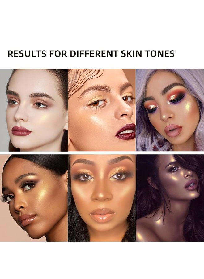 ELLESY ELESSY Highlighter Makeup Palette,Highlighter Palette Long Lasting Face illuminator Makeup Palette Shimmer Highlighter Powder Suit All Skin Tones-TWILIGHT GLOW(2pcs) - Image 5