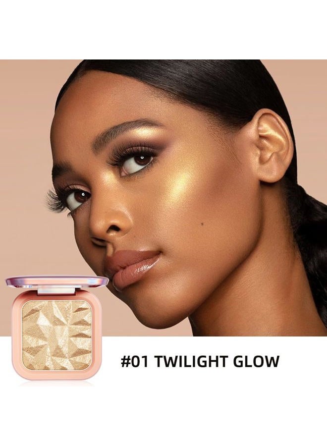ELLESY ELESSY Highlighter Makeup Palette,Highlighter Palette Long Lasting Face illuminator Makeup Palette Shimmer Highlighter Powder Suit All Skin Tones-TWILIGHT GLOW(2pcs) - Image 4