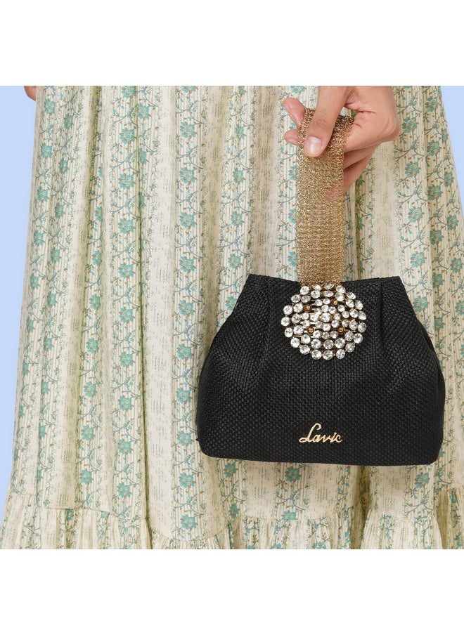 Lavie Lavie Women's Tiana Embellished Potli- Black  - Image 2