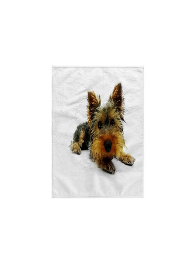 3DROSE 3D Rose Print of Sweet Portrait of A Yorkie Hand Towel, 15" x 22" - Image 1
