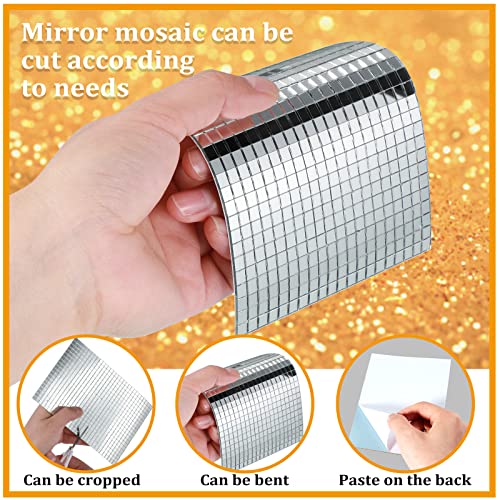 Romooa Self-Adhesive Disco Mirror Tiles Mosaic Tiles for DIY Craft Projects, 5 x 5 mm(Silver,21600 Pieces) - Image 3