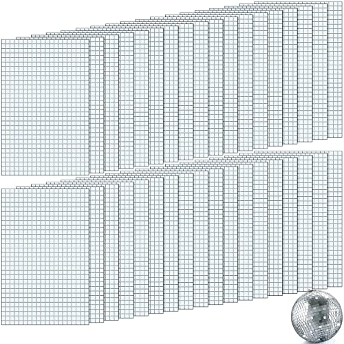 Romooa Self-Adhesive Disco Mirror Tiles Mosaic Tiles for DIY Craft Projects, 5 x 5 mm(Silver,21600 Pieces) - Image 1