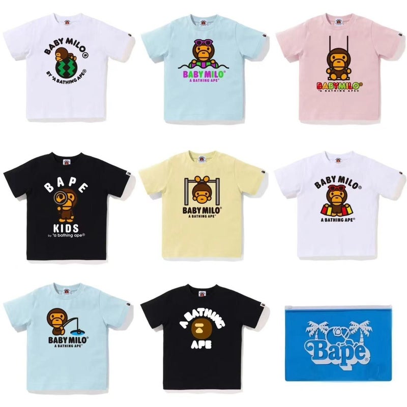 Long-Term Collaboration With Trendy Brand Bape Children'S Clothing Printed Round-Neck Short-Sleeve T-Shirt - Image 2