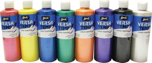 Sax Versatemp HeavyBodied Deluxe Tempera Paint for School and Arts and Crafts Use Assorted Pearlescent Colors 16 Ounce Pints Set of 8 - Image 1