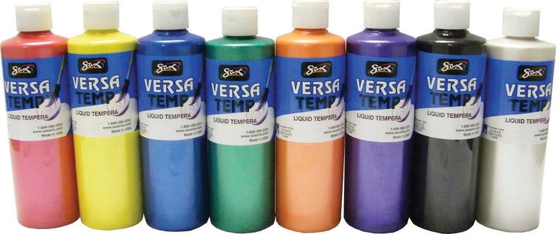 Sax Versatemp HeavyBodied Deluxe Tempera Paint for School and Arts and Crafts Use Assorted Pearlescent Colors 16 Ounce Pints Set of 8 - Image 2