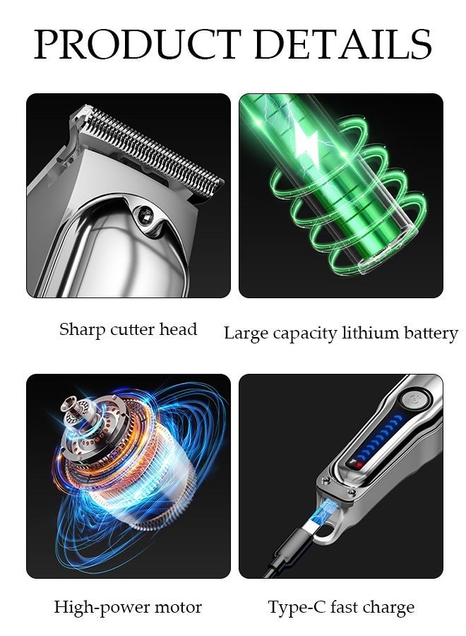 DUNISO Hair Clippers Electric with 6 Kinds of Positioning Combs Turbo Motor Hair Cutting Kit Pro Mens Clippers for LED Display Cordless Rechargeable Hair Trimmer Set Professional Barbers Grooming Kit - Image 3