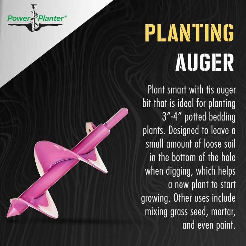Power Planter 307PNK 3 x 7 in. Bulb Planting Auger & Bedding Plant Tool Pink - Image 3