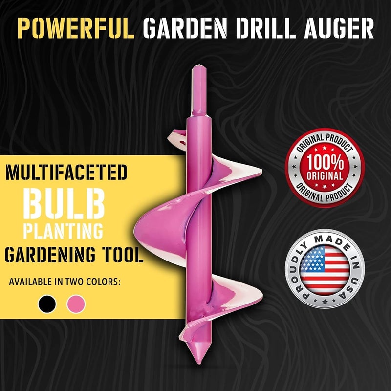 Power Planter 307PNK 3 x 7 in. Bulb Planting Auger & Bedding Plant Tool Pink - Image 2