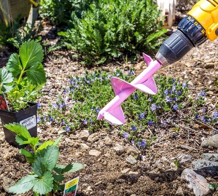 Power Planter 307PNK 3 x 7 in. Bulb Planting Auger & Bedding Plant Tool Pink - Image 1