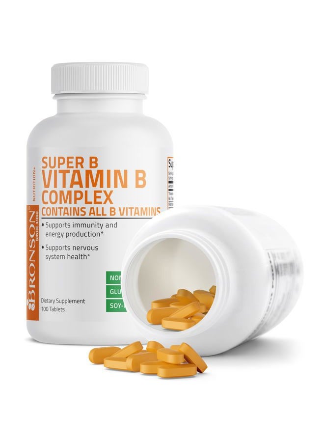 Bronson فيتامين ب المركب (فيتامين ب1، ب2، ب3، ب6، ب9 - حمض الفوليك، ب12)، 100 قرص - Image 4