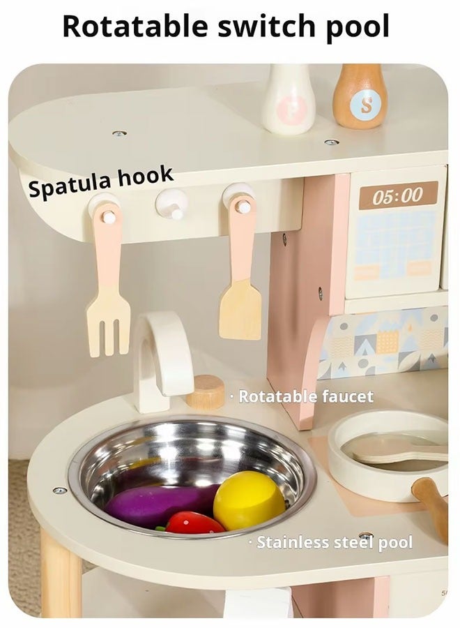 JSAITOYS Wooden Coffee Machine Toy For Kids Simulation Kitchen Cooking Food Pretend Play - Image 5