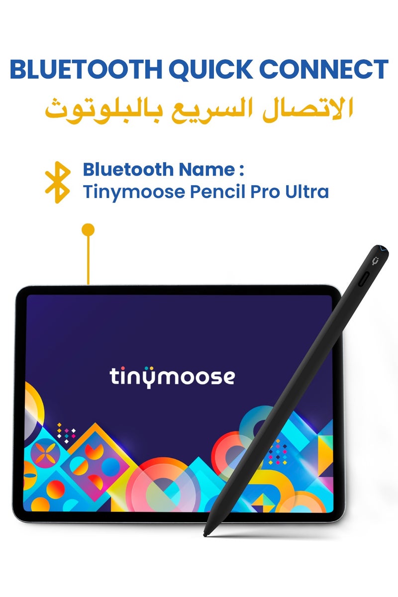 TinyMoose Pencil Pro Ultra Stylus iPad Pen with SmartSwitch Technology – Compatible with iPad, iPhone, Samsung, Android Smartphones & Tablets – Switch Between Devices Instantly - Midnight Black - Image 4