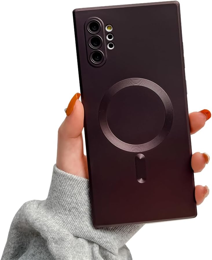 Doowear Galaxy Note 10+Plus Case Magnetic [Support Magsafe Charger] Wireless Anti-Scratch Shockproof Full Camera Protection Silicone Phone Cover Case for Samsung Galaxy Note 10 Plus 6.8"-Wine Red - Image 1