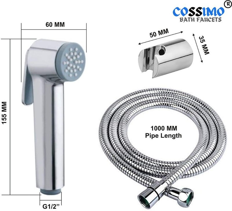 Cossimo COSSIMO Grohe ABS Health Faucet with 1 m Flexible Hose Pipe and Wall Hook Set of 1 - Image 2
