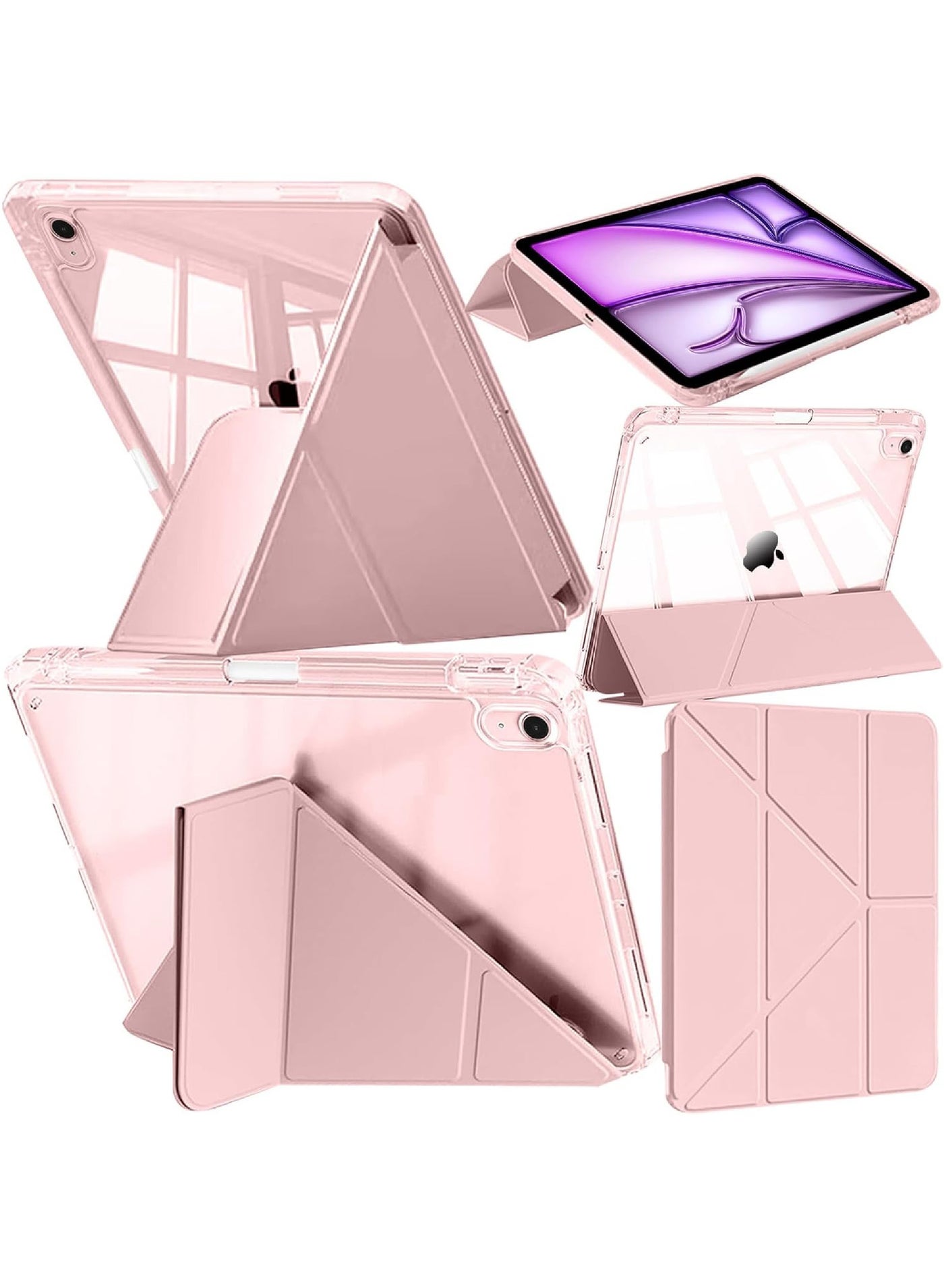 Rock Pow Case for iPad (A16) 11th 11 inch 2025 Gen iPad 11 Case/Case For iPad 10th Gen Case 2022 iPad 10 Case Slim Stand Soft Clear Transparent Shell Back with Pencil Holder Smart Cover for 11" iPad 11th 2025/10.9"iPad 10th Gen 2022