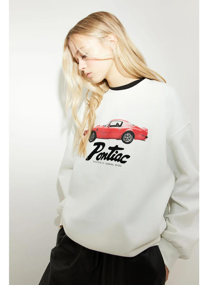 اتش اند ام Oversized Printed Sweatshirt