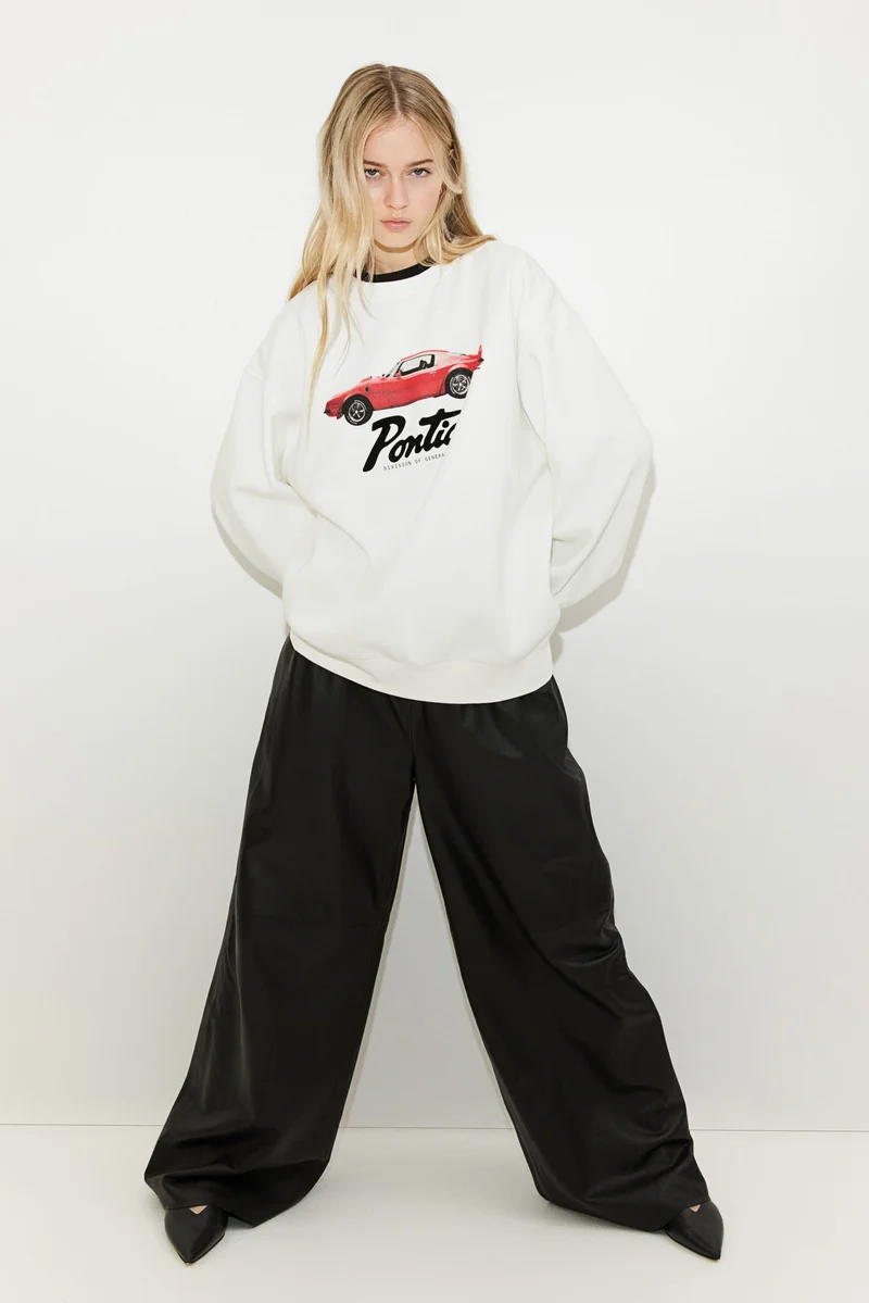 H&M Oversized Printed Sweatshirt