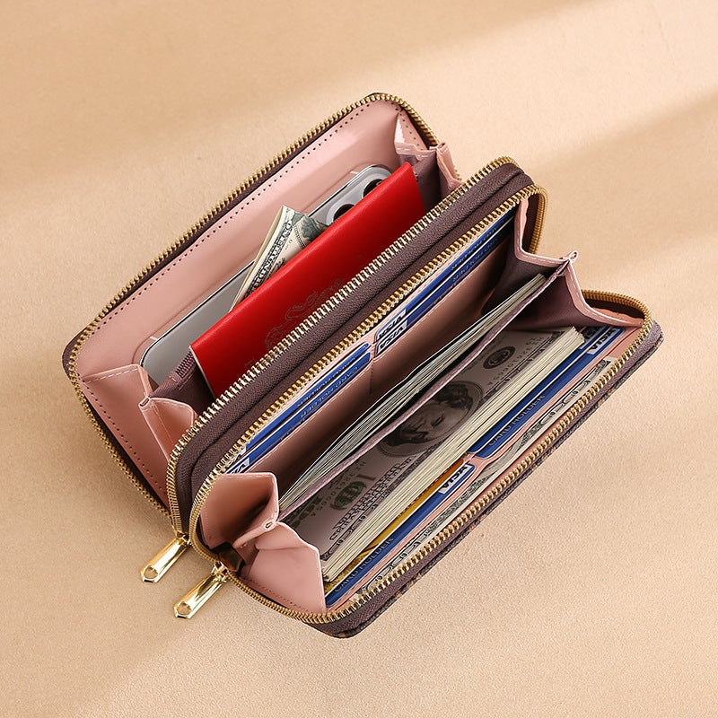 Multifunctional Solid Color PU Leather Wallet, RFID Blocking Design Portable Daily Storage Purse for Cards Cash Coin Business Use - Image 2