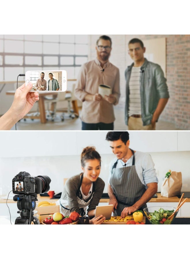 Dual Lavalier Microphones – Omnidirectional Condenser Clip-On Lapel Mics with 1/8" Stereo Connector for Camera, DSLR, iPhone, Android & More  - Image 4