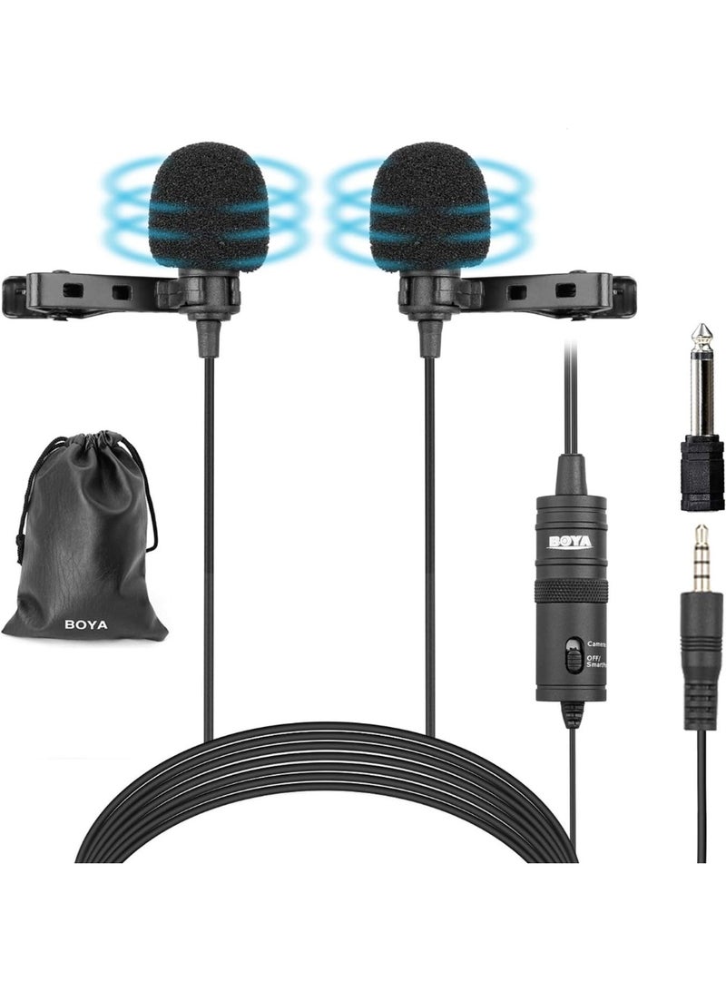 Dual Lavalier Microphones – Omnidirectional Condenser Clip-On Lapel Mics with 1/8" Stereo Connector for Camera, DSLR, iPhone, Android & More  - Image 5