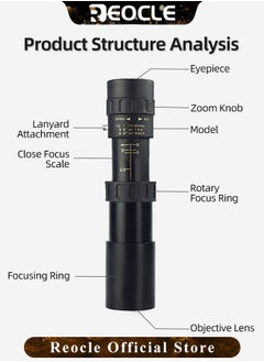 REOCLE Monocular Telescope High Definition Ultra Light Pocket Telescope High Powered Handheld Telescope Ideal Handheld Telescope for Adults and Kids  - Image 5