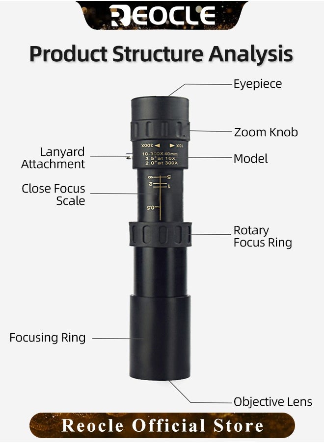 REOCLE Monocular Telescope High Definition Ultra Light Pocket Telescope High Powered Handheld Telescope Ideal Handheld Telescope for Adults and Kids  - Image 5