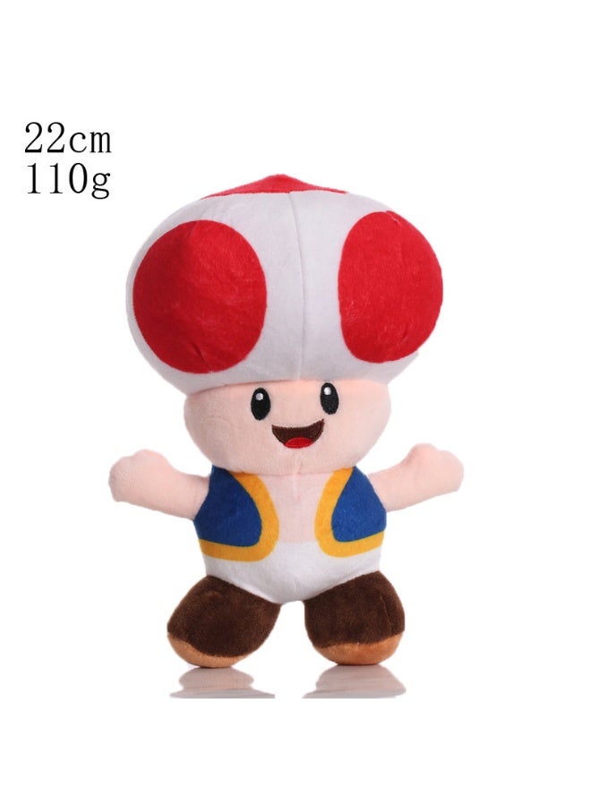 هالامودو لعبة رأس الفطر الأحمر الفاخرة -22 سم، مثالية لغرفة النوم وديكور غرفة المعيشة، هدية مثالية للأطفال - Image 1