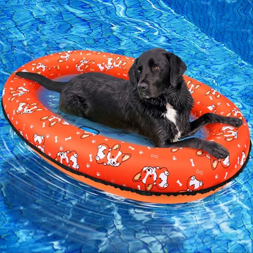 UJG 55 x 35 Dog Pool Float Dog Floats for Pool Inflatable Pool Floats for Dogs for Small Medium and Large Dogs for Lake River Pool Scratch Resistant - Image 1
