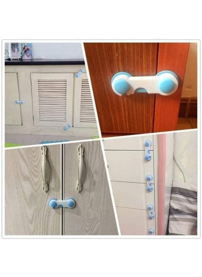 Generic - 2 sets of cupboard and drawer locks to protect children - safe and practical use for children - easy to install and disassemble - random color - Image 1