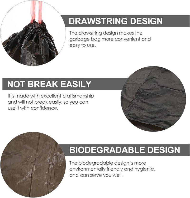 Heavy Duty Drawstring Trash Bags 45x50 Inches 5pcs Black White Multipurpose - Image 3